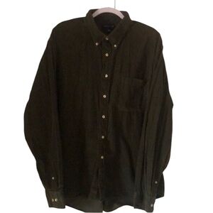 Woman’s fall warm green Corduroy button down shacket shirt